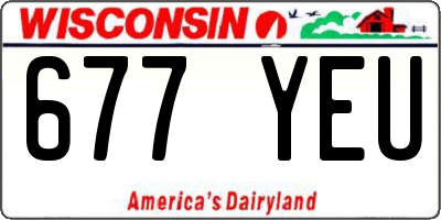 WI license plate 677YEU