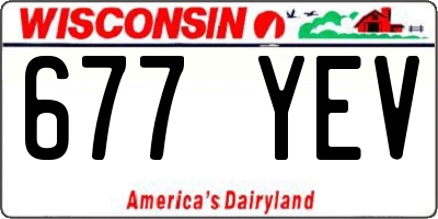WI license plate 677YEV