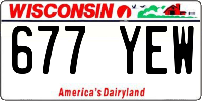 WI license plate 677YEW