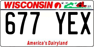 WI license plate 677YEX