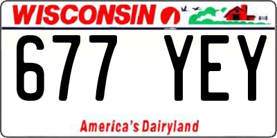 WI license plate 677YEY