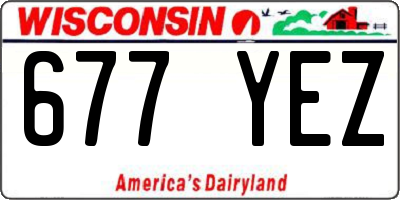 WI license plate 677YEZ