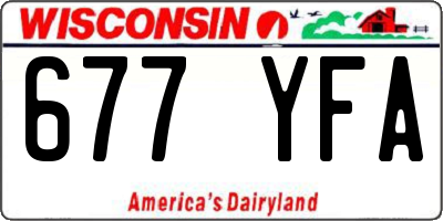 WI license plate 677YFA