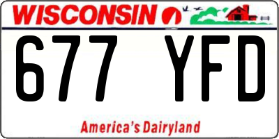 WI license plate 677YFD