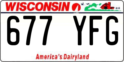 WI license plate 677YFG