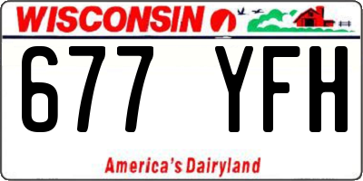 WI license plate 677YFH
