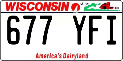 WI license plate 677YFI