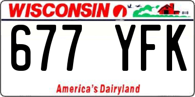 WI license plate 677YFK