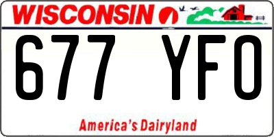 WI license plate 677YFO