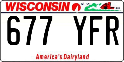 WI license plate 677YFR