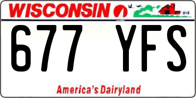 WI license plate 677YFS