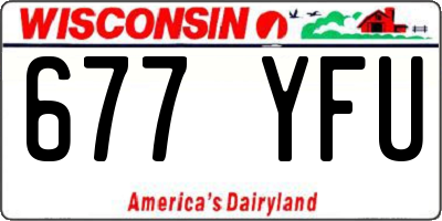 WI license plate 677YFU