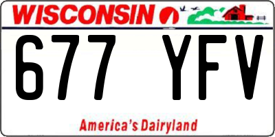 WI license plate 677YFV