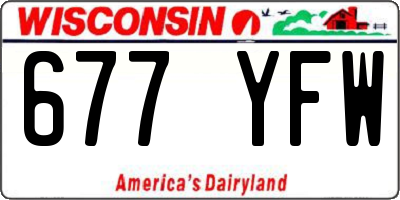 WI license plate 677YFW