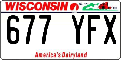 WI license plate 677YFX