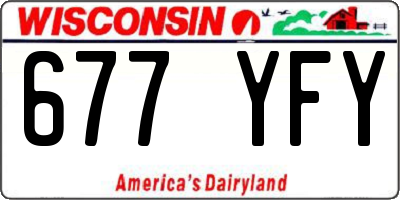 WI license plate 677YFY