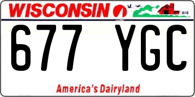 WI license plate 677YGC