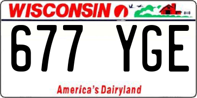 WI license plate 677YGE