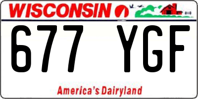 WI license plate 677YGF