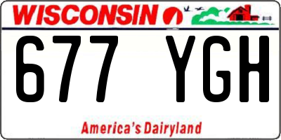 WI license plate 677YGH