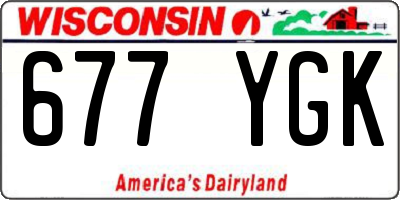 WI license plate 677YGK