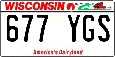 WI license plate 677YGS