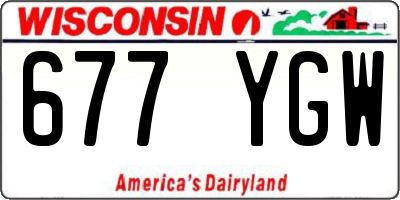 WI license plate 677YGW