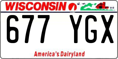 WI license plate 677YGX