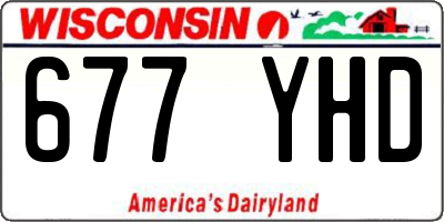 WI license plate 677YHD