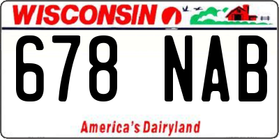 WI license plate 678NAB