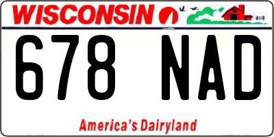 WI license plate 678NAD