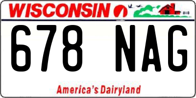 WI license plate 678NAG