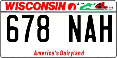 WI license plate 678NAH