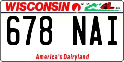 WI license plate 678NAI