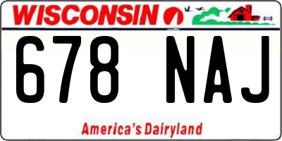 WI license plate 678NAJ