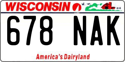 WI license plate 678NAK