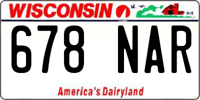 WI license plate 678NAR