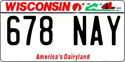 WI license plate 678NAY