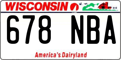 WI license plate 678NBA
