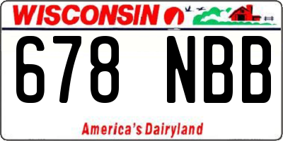 WI license plate 678NBB