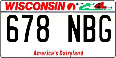 WI license plate 678NBG