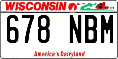 WI license plate 678NBM