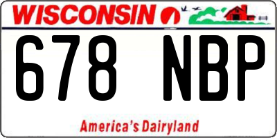 WI license plate 678NBP