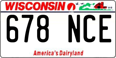 WI license plate 678NCE