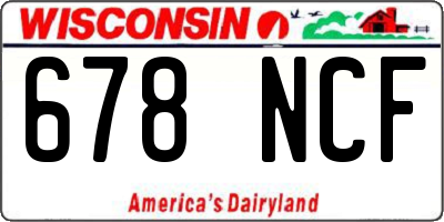 WI license plate 678NCF