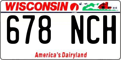 WI license plate 678NCH