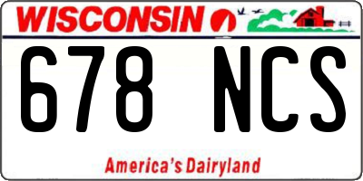 WI license plate 678NCS