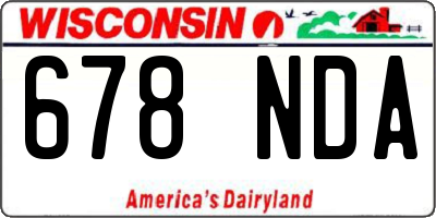 WI license plate 678NDA