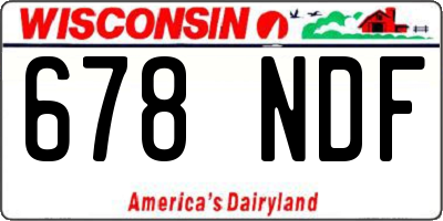 WI license plate 678NDF
