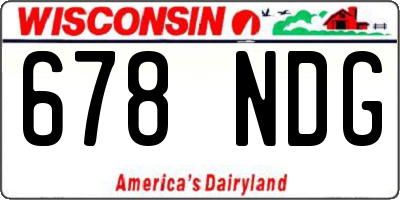 WI license plate 678NDG